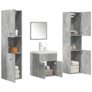 Set Mobili da Bagno 5 pz Grigio Cemento in Legno Multistrato 3324904