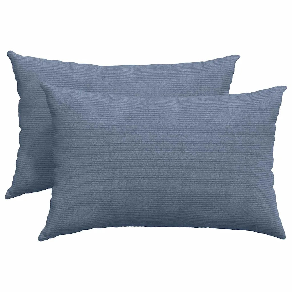 Cuscini da Divano 2 pcs Blu 60 x 40 cm Tessuto in Cords 42013691
