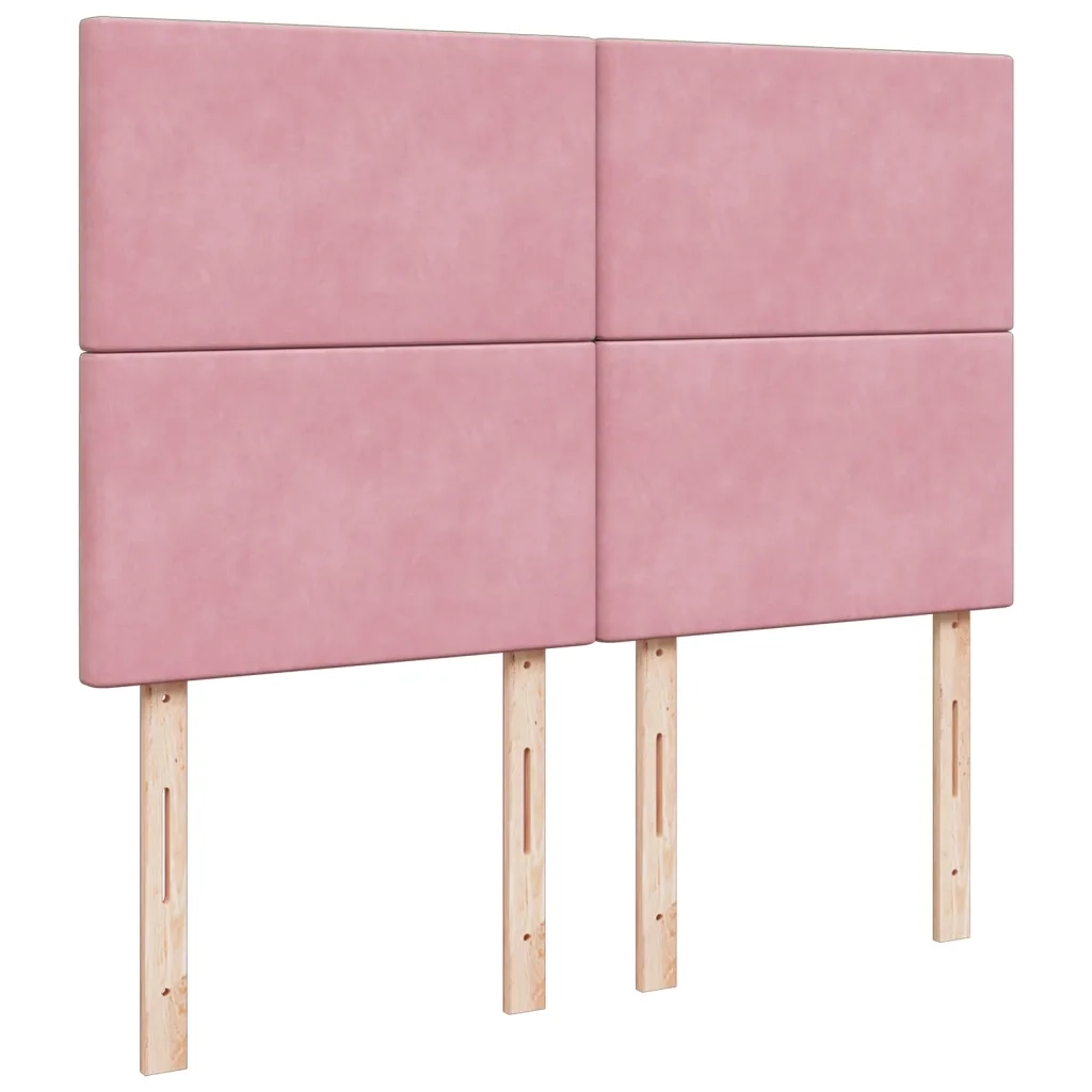 Giroletto a Molle con Materasso Rosa 140x200 cm in Velluto 3290929