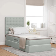 Letto con contenitore e LED Grigio chiaro 90 x 190 cm Velluto 3372753