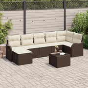Set Divano da Giardino Marrone polyrattan