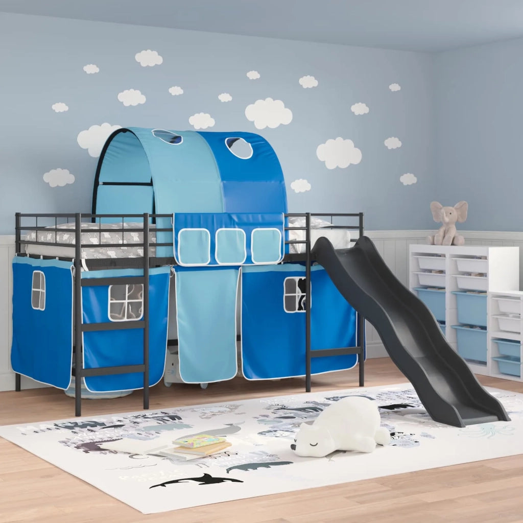 Struttura del letto loft per bambini Nero e Blu 107 x 200 cm