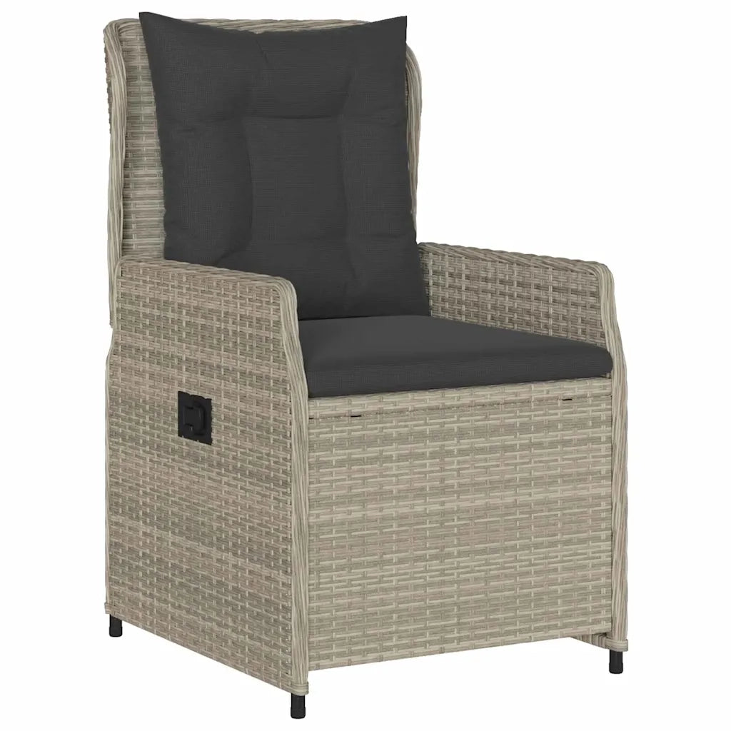 Set da Pranzo per Giardino 7 pcs Grigio chiaro polyrattan