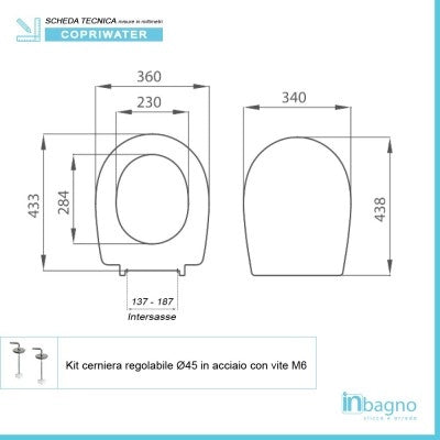Copriwater compatibile serie Piuma Galassia bianco in termoindurente