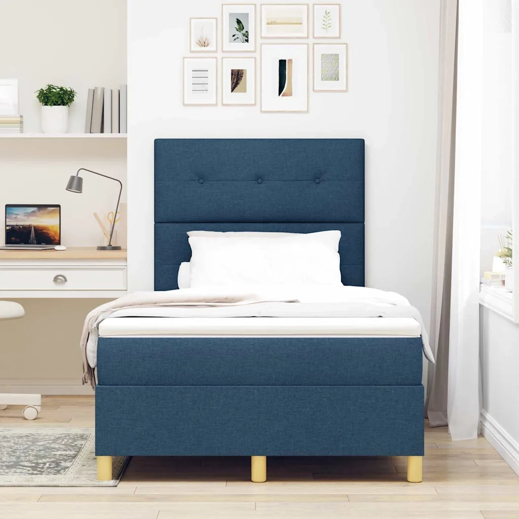 Letto a molle con materasso Blu 120 x 200 cm Tessuto 3339615