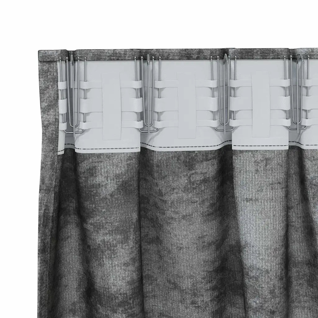 Tende in Velluto con tende 2 pcs Grigio 140 x 140 cm Velluto 4107688