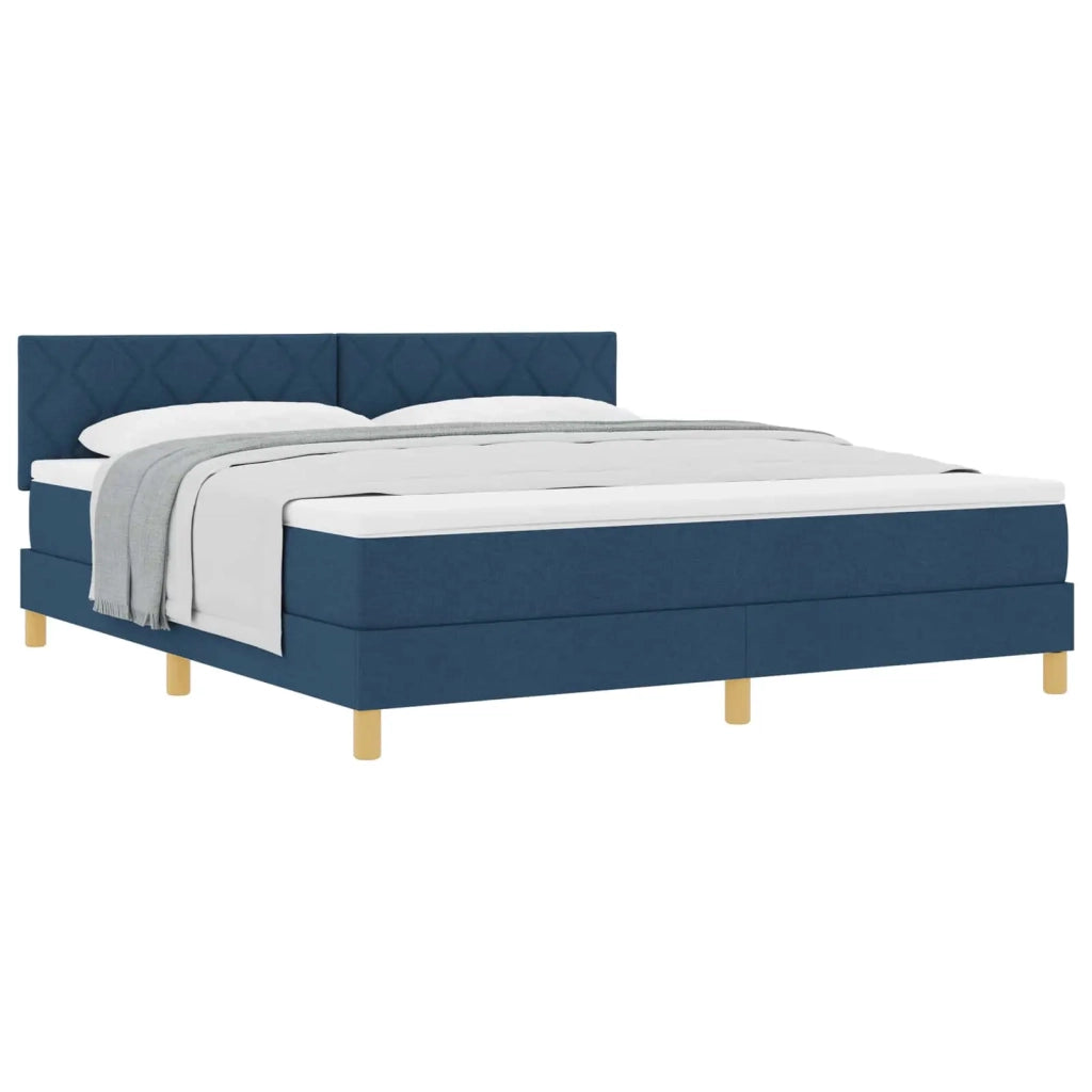 Letto a molle con cuscino con testiera Blu 180 x 200 cm Tessuto 3339020