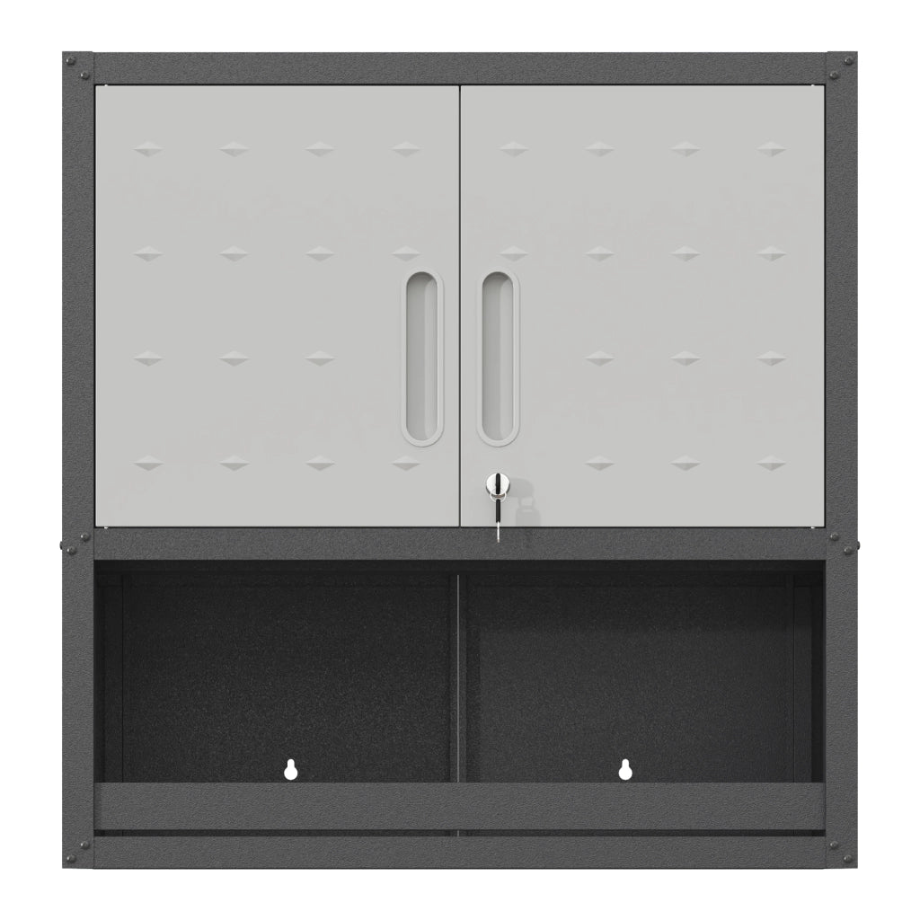 Armadio per attrezzi in metallo con ante e cassetti ¨C Minimal ¨C grigio 75x77x30