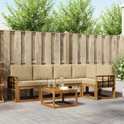 Set di divani da esterno con cuscino 6 pcs Naturale e Beige 3366441