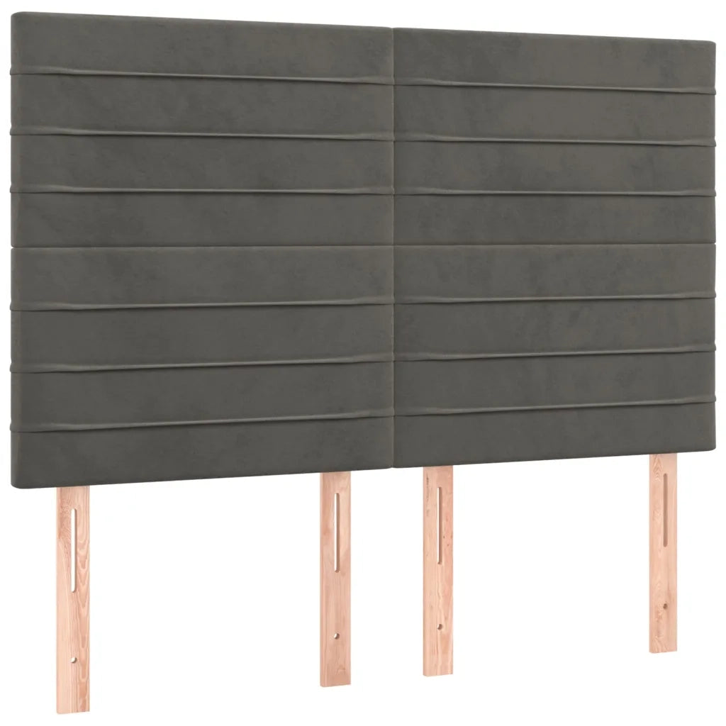 Giroletto a Molle con Materasso Grigio Scuro 140x190 cm Velluto 3129268