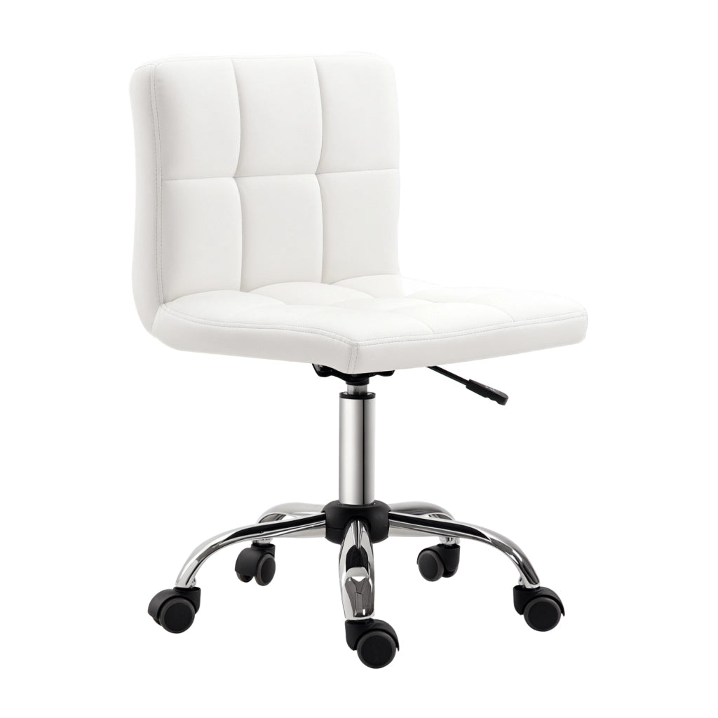 Sedia da ufficio ¨C Minimal ¨C bianco, similpelle, metallo, 5 ruote