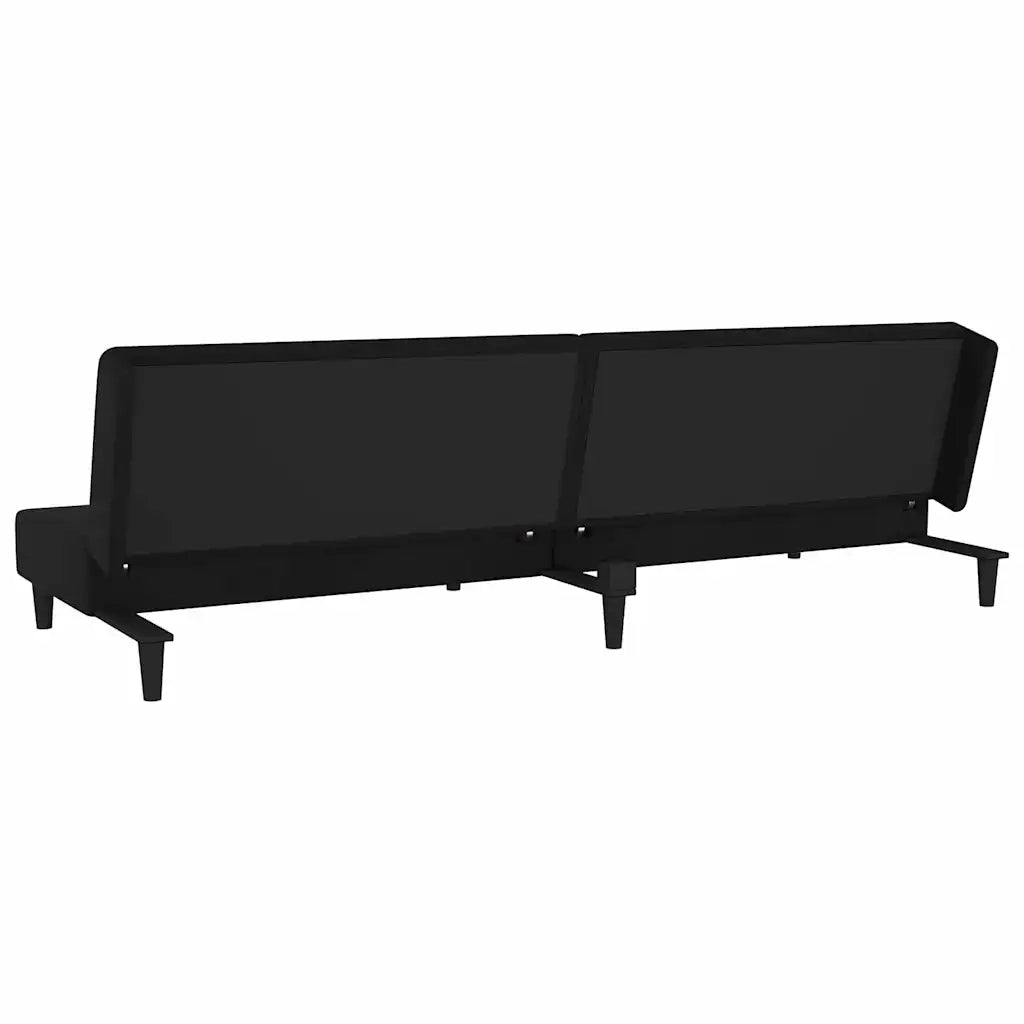 Divano letto | Sof¨¤ letto | Letto singolo a 2 Posti con 2 Cuscini Nero in Velluto