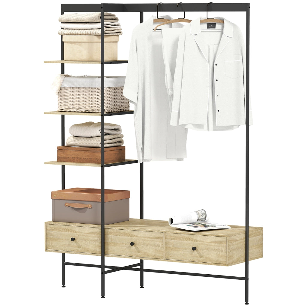 Armadio a colonna con ripiani, cassetti e appendiabiti ¨C Minimal ¨C 180x40x180 cm
