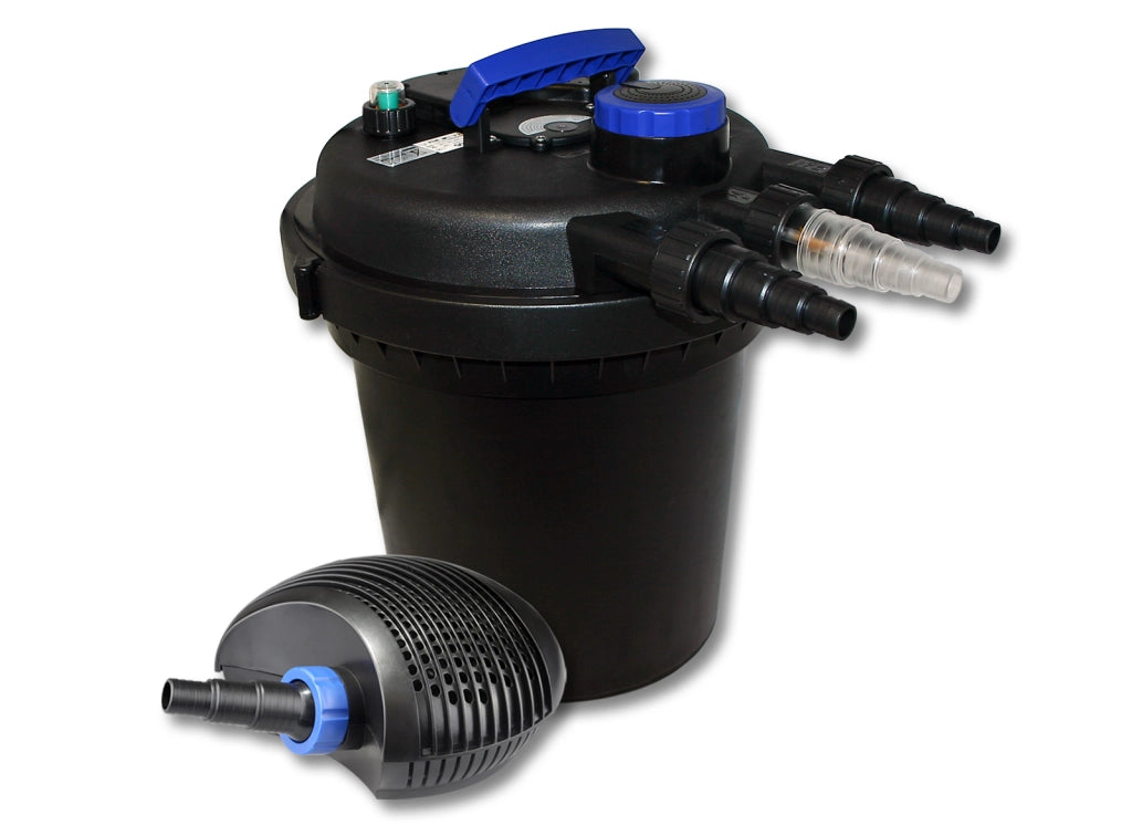 Set per laghetti Filtro a pressione 6000l Chiarificatore UVC 11W Pompa da 20W