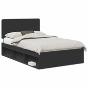 Letto matrimoniale | Letto per adulti | Struttura del letto Nero 120 x 200 cm Pino massello