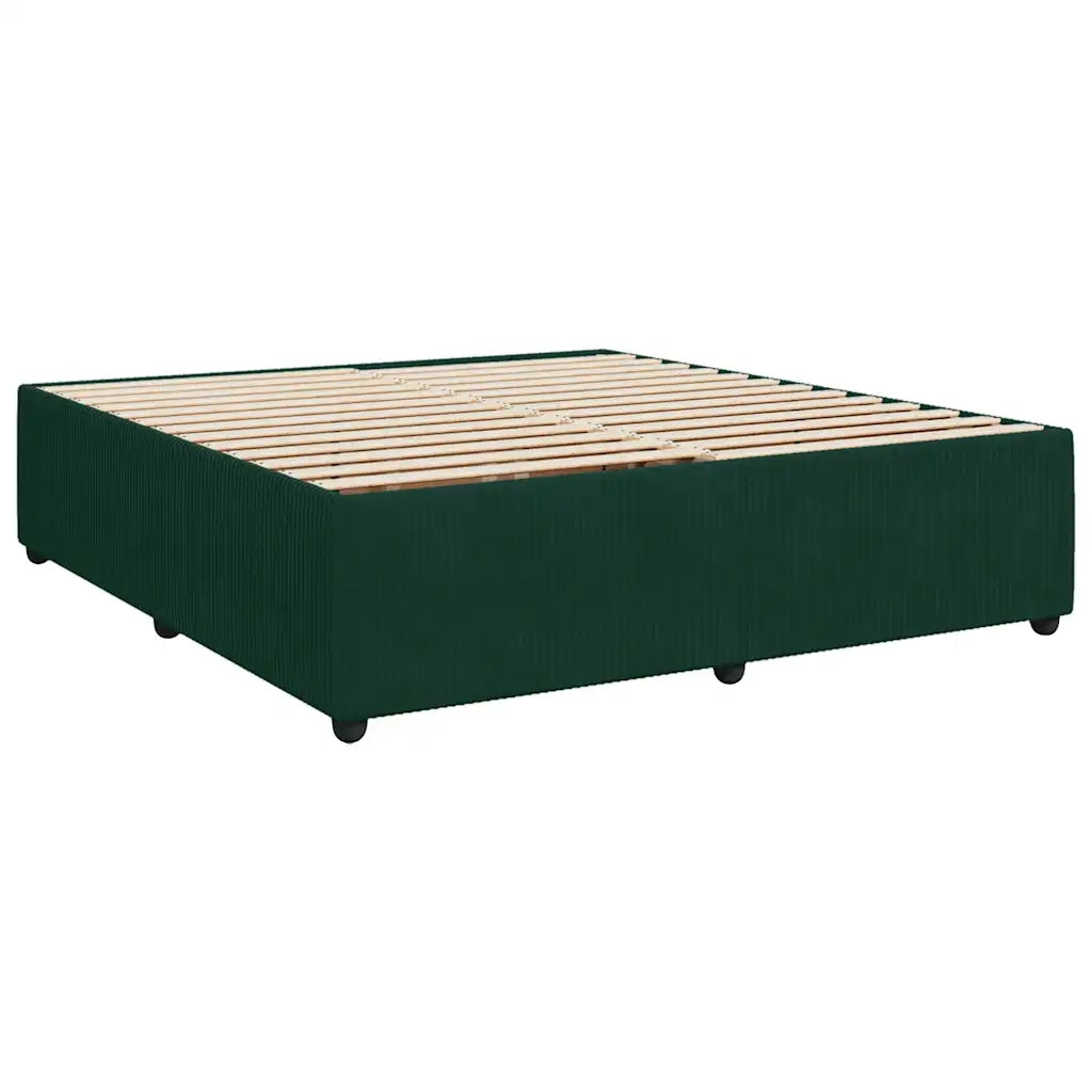 Giroletto a Molle con Materasso Verde Scuro 200x200 cm Velluto 3292445