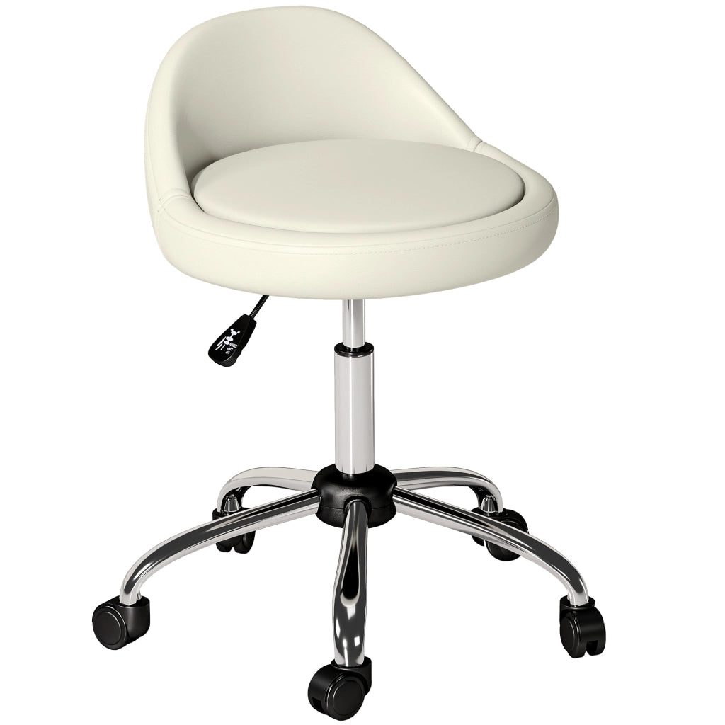 Sgabello da lavoro girevole 360¡ã altezza regolabile ¨C Minimal ¨C sintetico bianco 53-73 cm