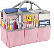 Tavolo di disegno con più cassetti - Borsa di stoccaggio - Impermeabile - Tessuto Oxford - 34 x 15 x 22 cm - Rosa/grigio - Borsa di stoccaggio
