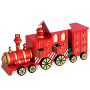 Trade Shop - Calendario Avvento Trenino Di Natale In Legno 24 Cassetti Decorazioni Natalizie -