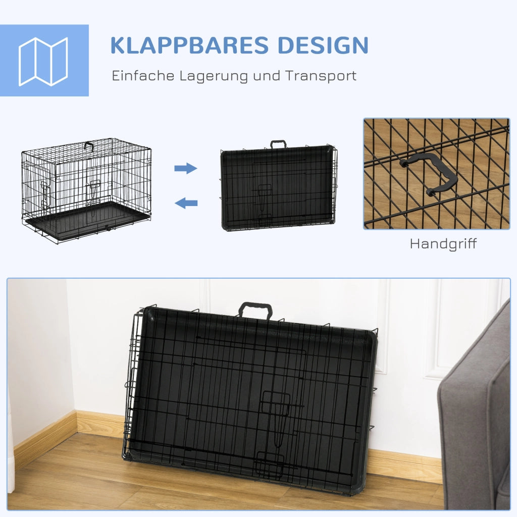 Gabbia Cane Trasporto ¨C Zephmum ¨C Nero 60x40x50 cm