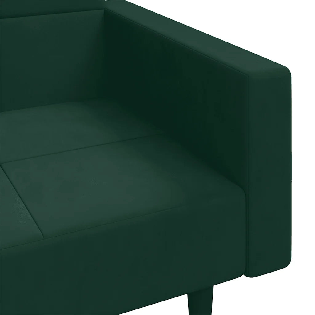 Divano letto | Sof¨¤ letto | Letto singolo a 2 Posti con 2 Cuscini Verde Scuro in Velluto
