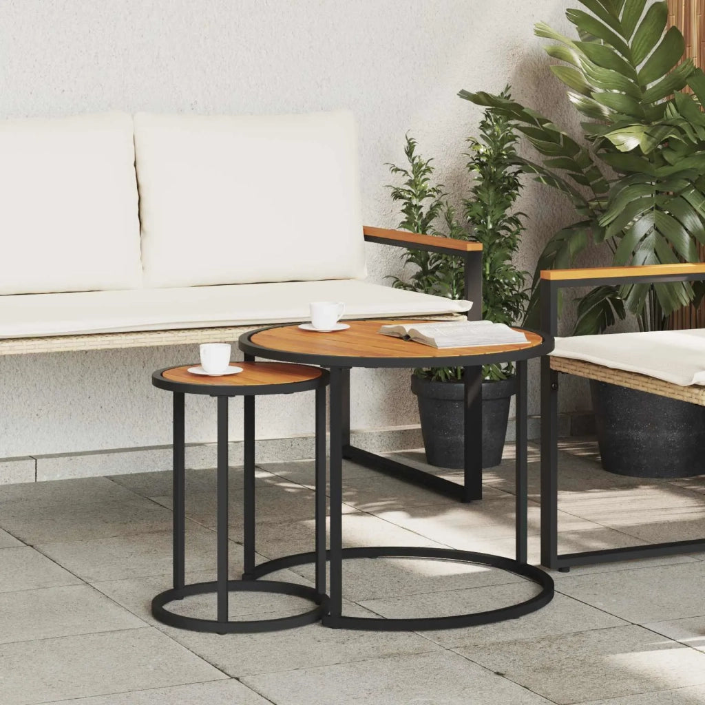 Set di Tavolini da Caffè 2 pcs Legno di Acacia Massello 42026684