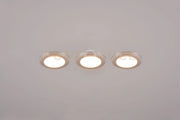 ARGUS KIT 3 FARETTI DA INCASSO LED 1W-4W 350lm, 3000K ROTONDI BORDO CROMATO + FUNZIONE RGB D. 8,2CM DIMMERABILE