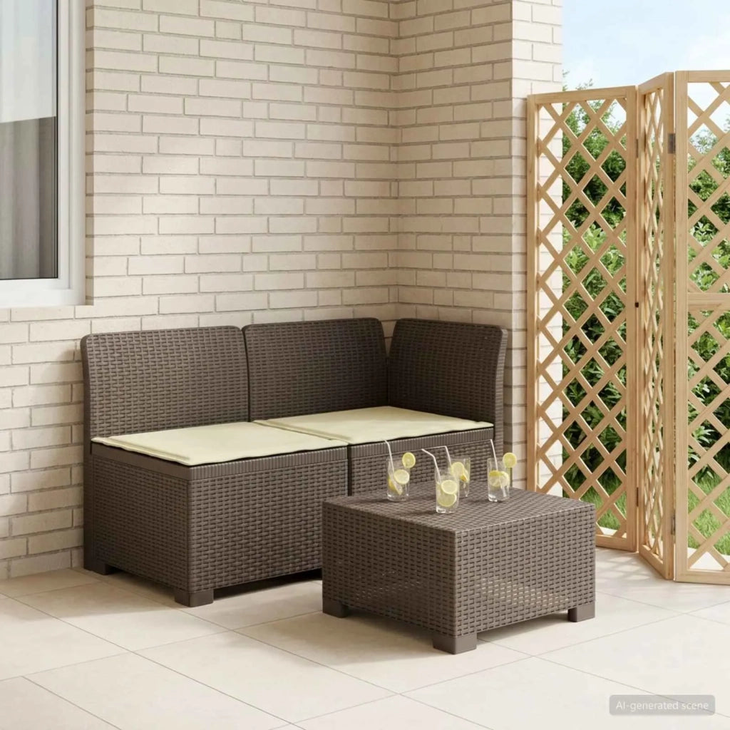 Divano da Giardino a 2 Posti con Cuscini Aspetto Rattan PP 8011936
