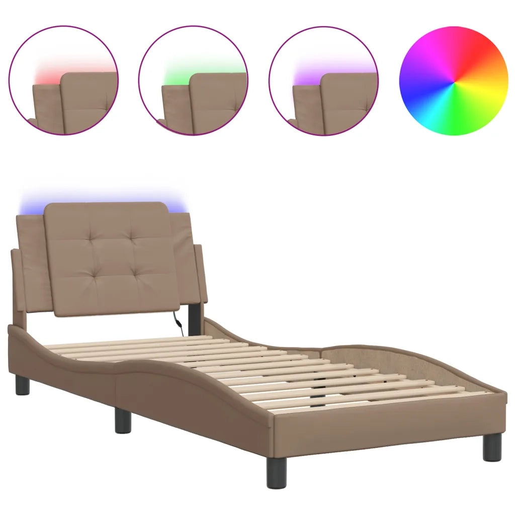 Giroletto con LED senza Materasso Zadar Cappuccino 90x190 cm