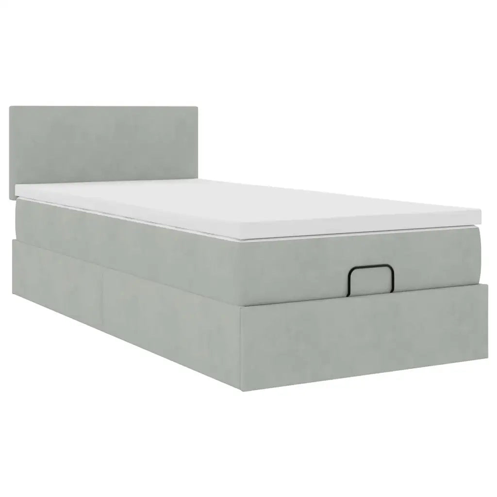 Struttura Letto Pouf con Materasso 100x200 cm Velluto