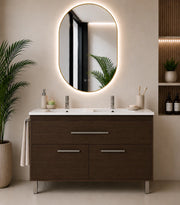 Mobile bagno con lavabo ORIGENBATH BAHIA senza specchio 120x45 cm doppio lavabo frassino tea