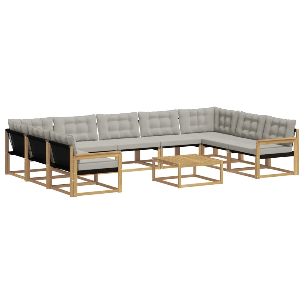 Set di divani da esterno 10 pcs Bianco e Grigio Chiaro 3389085
