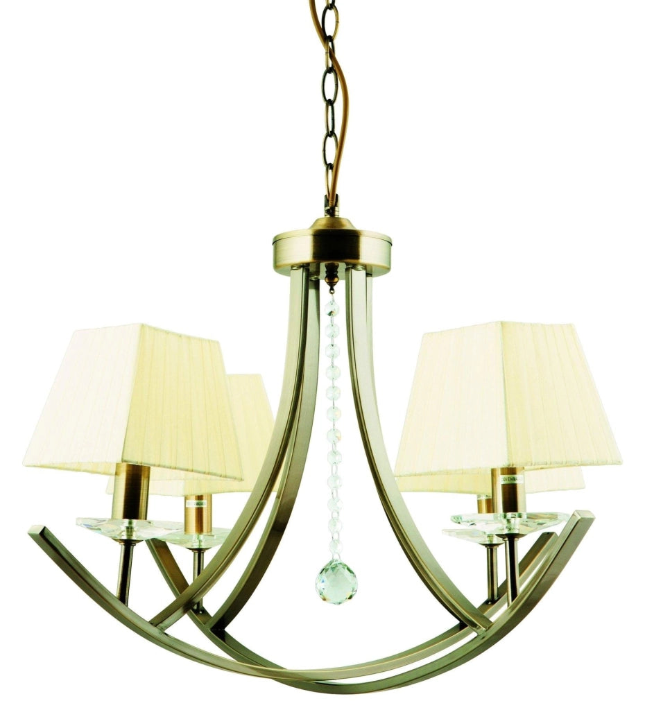 Lampadario Candellux Valencia 34-84555 4xE14 ottone ecru