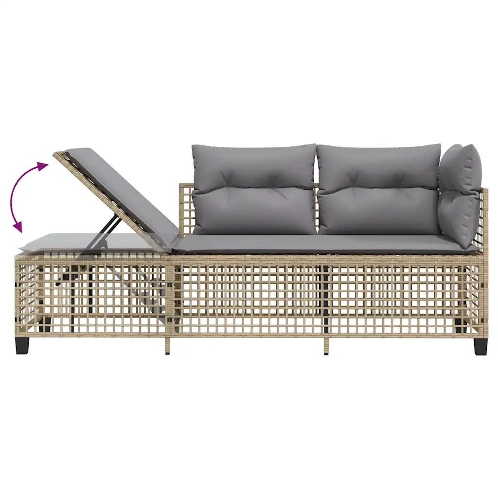Set Divano ad Angolo 3 pz | Set Salotto da Giardino con Cuscini Beige Misto Polyrattan