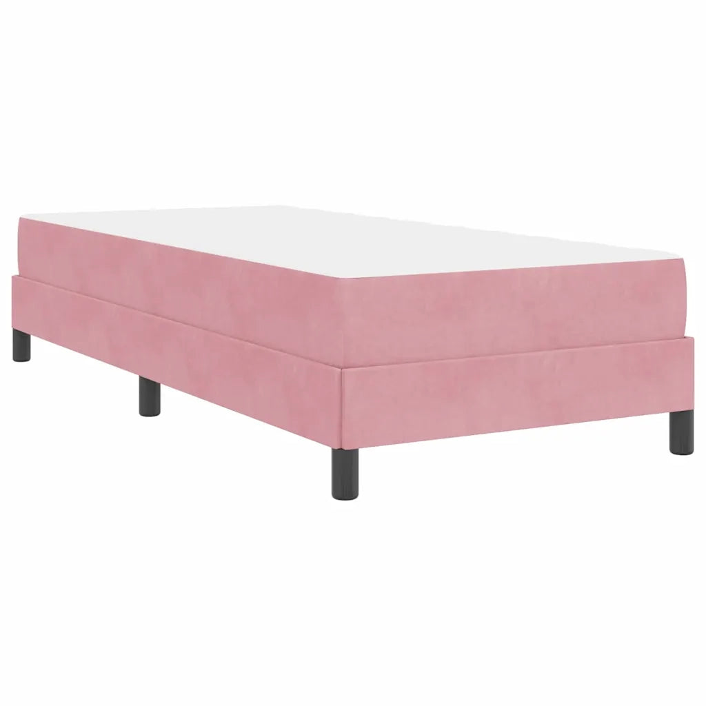 Letto a molle con materasso Rosa 100 x 220 cm Tessuto 3398784