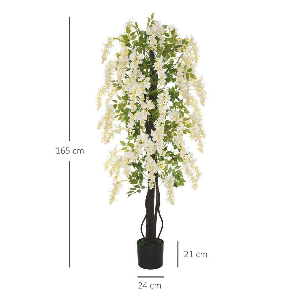 Glicine artificiale grande 165cm in vaso ¨C zephmum ¨C verde plastica 165cm