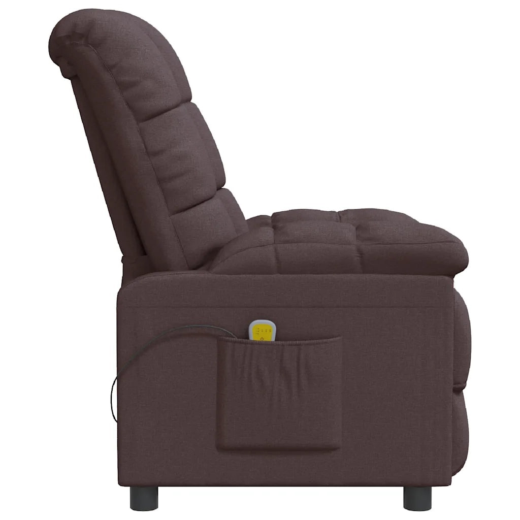 Poltrona Massaggiante Marrone Scuro in Tessuto 342738