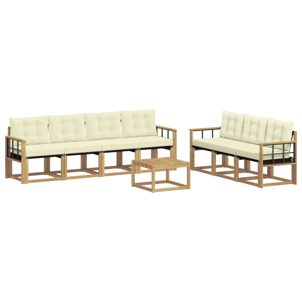 Set di divani da esterno 8 pz Bianco e Crema 3389288