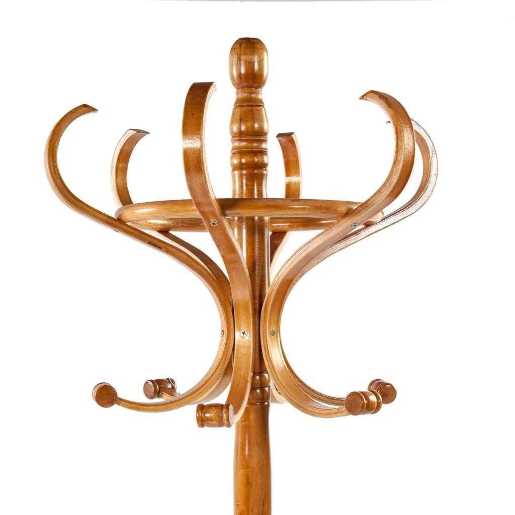 Perchero de pie de madera natural claro 31x44x179hcm