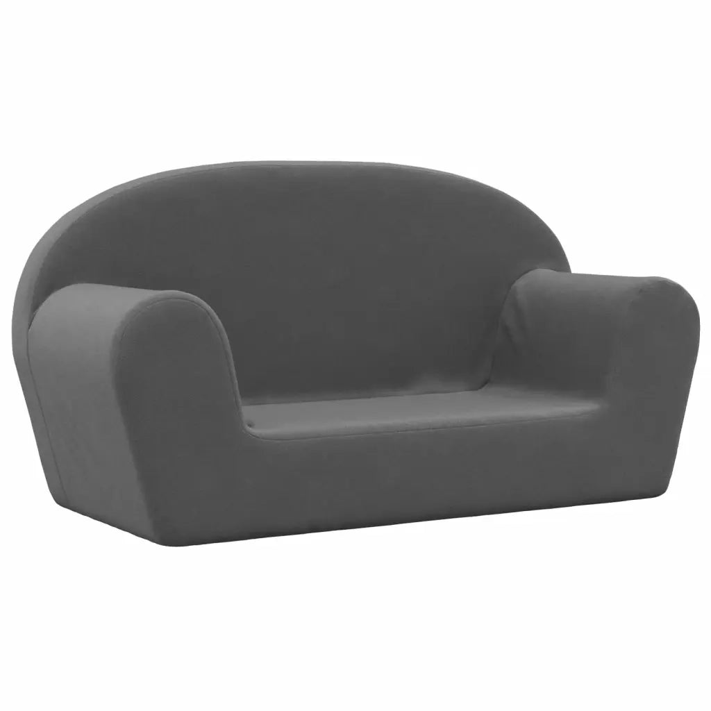 Divano per Bambini a 2 Posti-Sofa-Divanetto Antracite in Morbido Peluche 497667