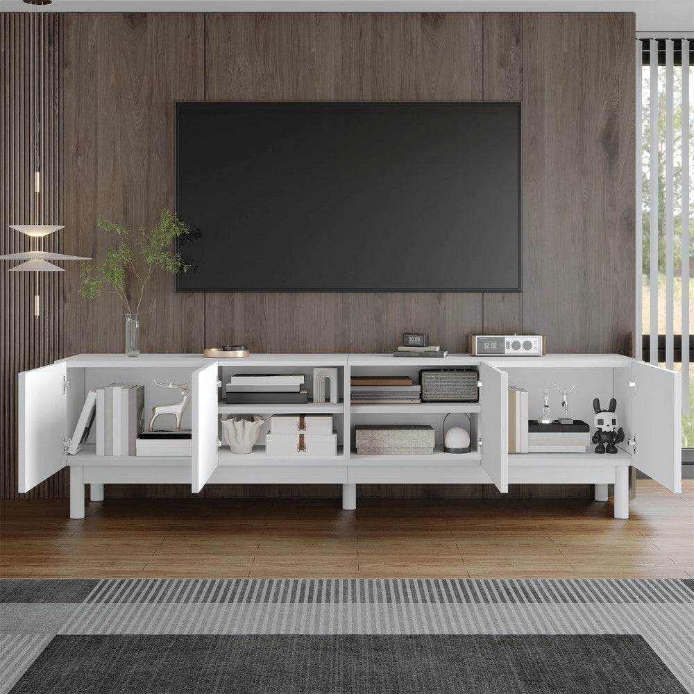 Mobile TV con Ante Ondulate e Ripiani ¨C Xylo ¨C Legno