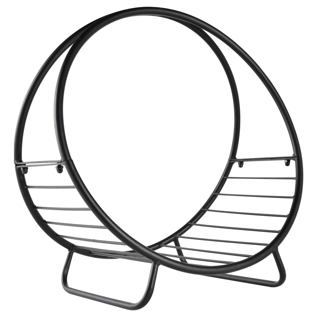 Cestino Porta Legna in Metallo ¨C zephmum ¨C Nero 45x29.5x47cm
