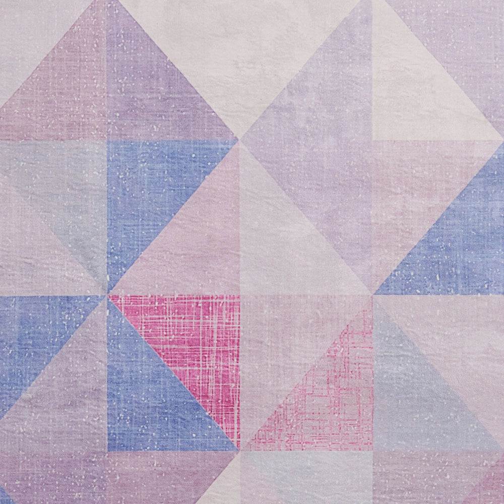 Tappeto tappetino Pastello Blu Grigio 80 x 150 cm Motivo Triangolo Tappeto Moderno Contemporaneo