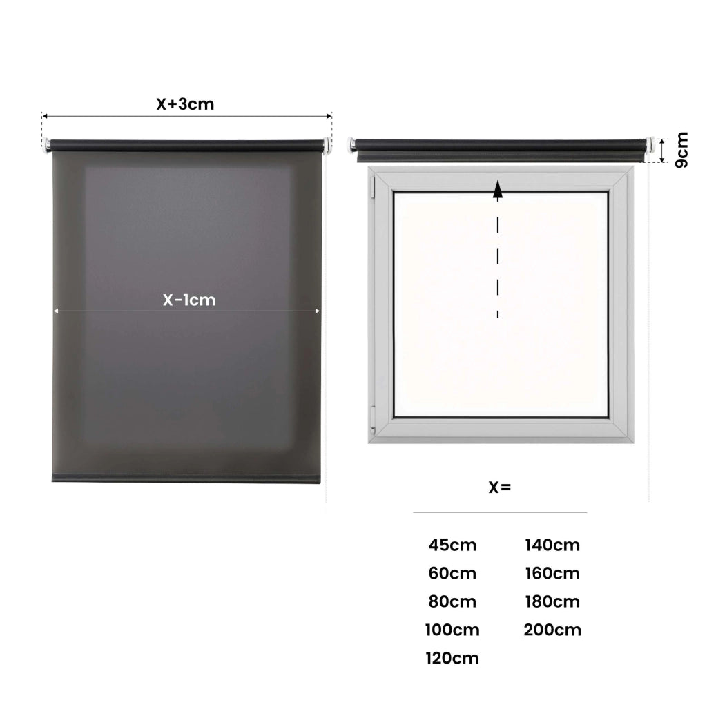 Tenda a Rullo Filtrante per finestre e porte Grigio 60x180 cm