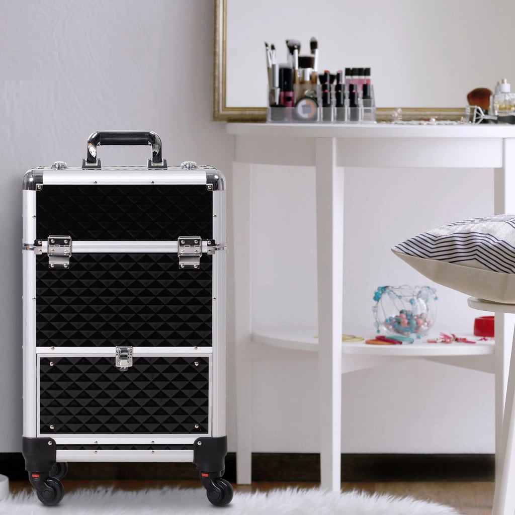 Valigetta trucco trolley ¨C Minimal ¨C nero 34x25x62 cm