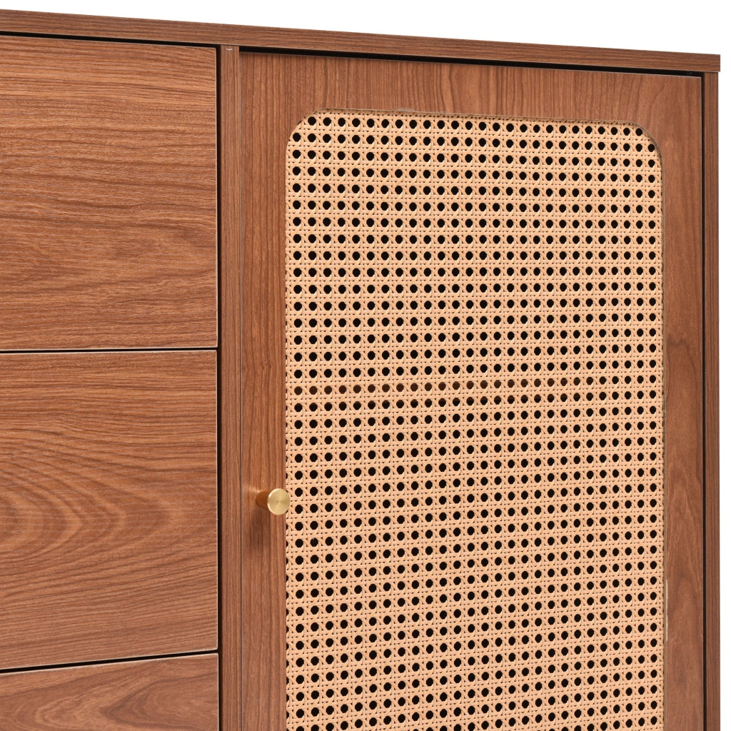 CREDENZA 2 ante e 3 cassetti 150x40x90 cm Noce