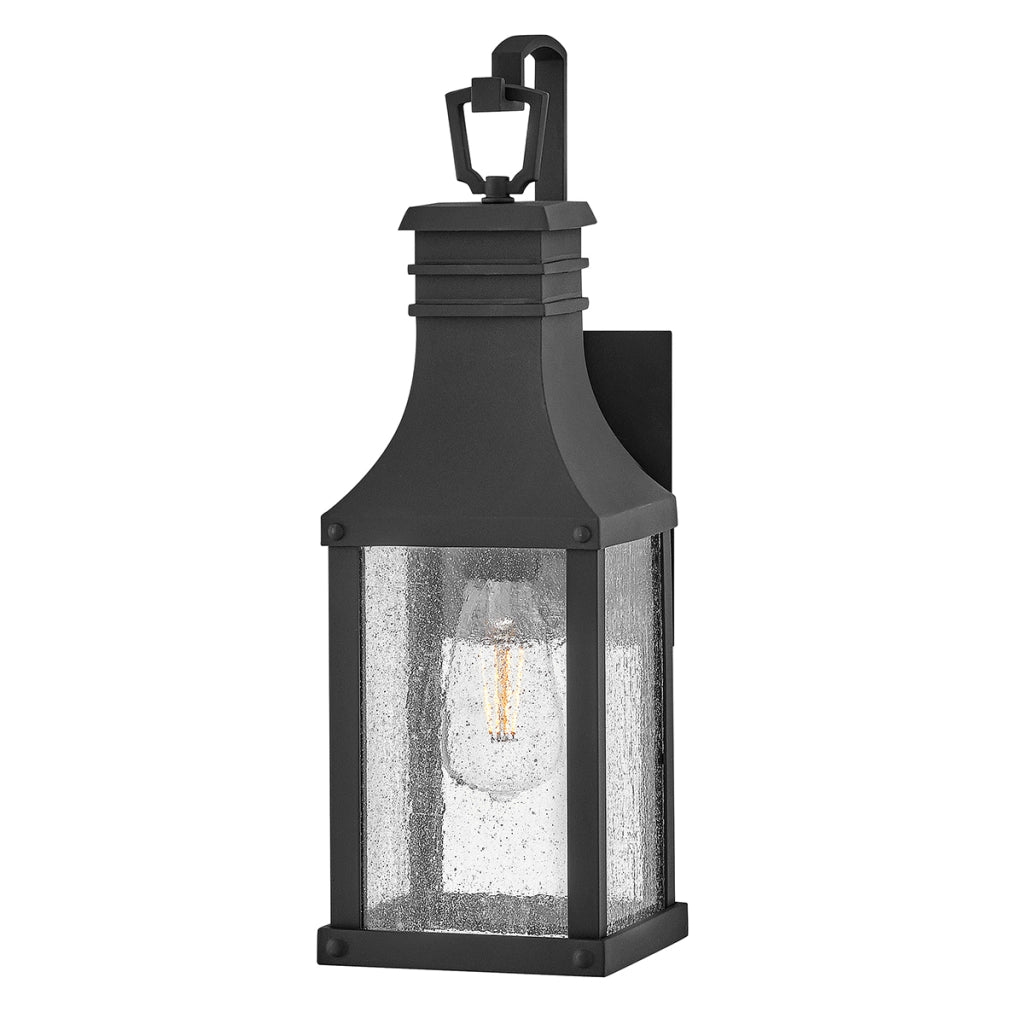 Applique esterna Beacon Hill nera vetro bolle E27 IP44