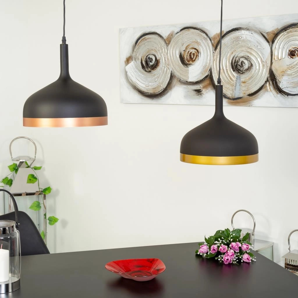 Plafoniera in metallo nero 30x30x35h