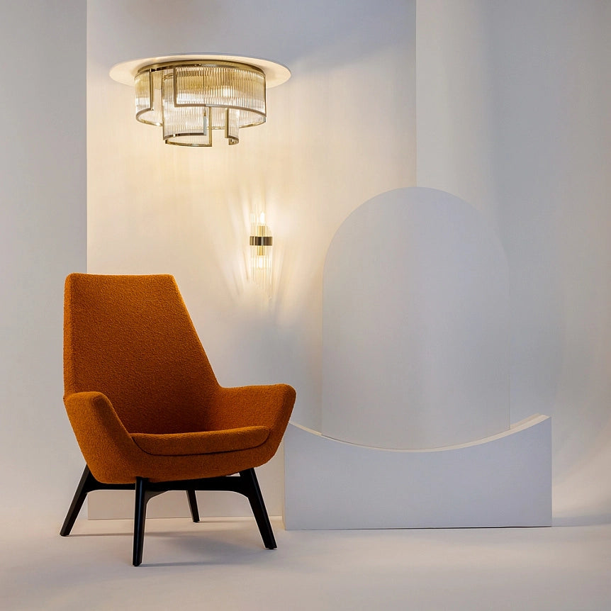 Maytoni applique moderna Frame 2 luci E14 oro metallo vetro