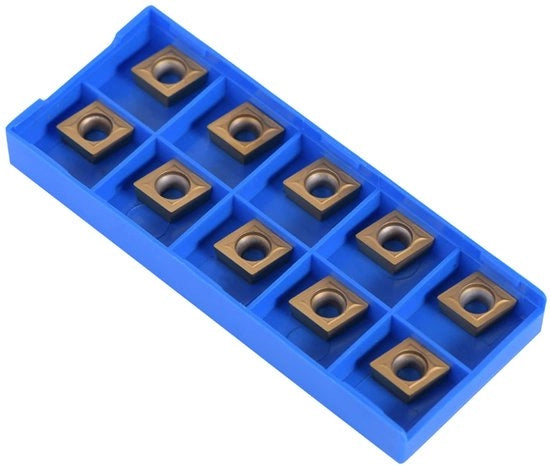 Insetti in carburo 10 pezzi - Insetti per tornio in metallo duro - Attrezzatura per taglio CNC - Accessori per stampante 3D - Taglierina - Inclusa scatola